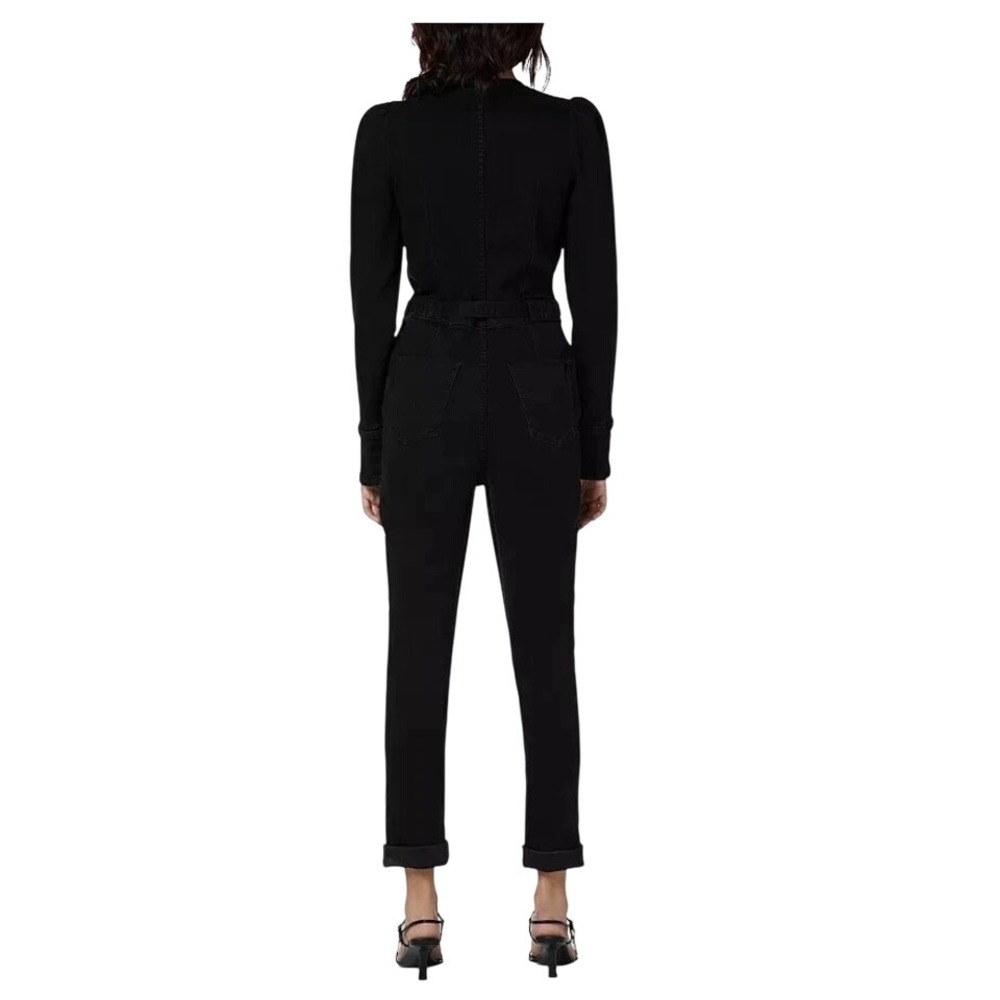 HUDSON Puff Sleeve Denim Jumpsuit One-Piece Washed Black Size Medium - Picture 2 of 13